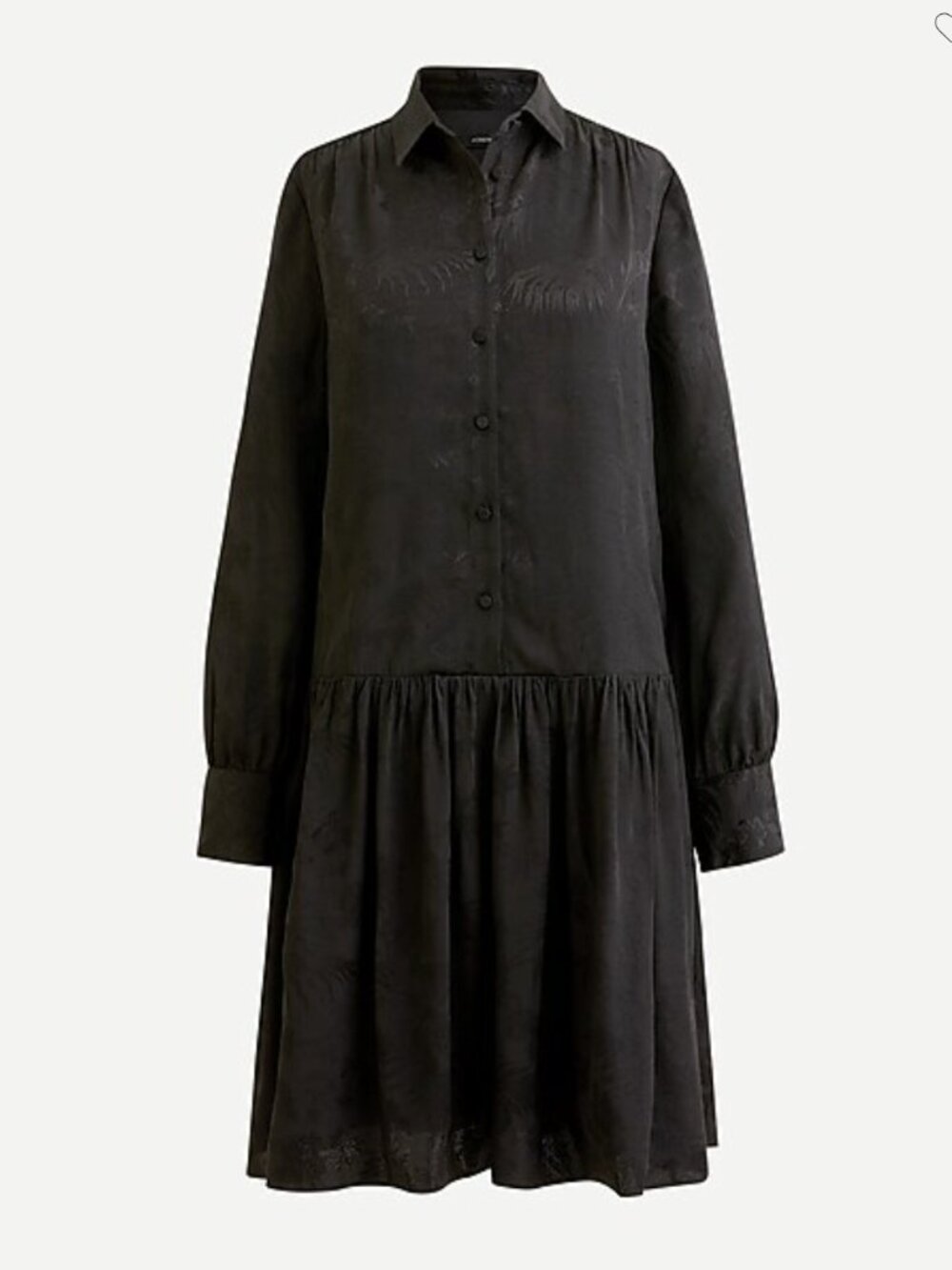 J Crew Black Brocade Drop Waist Dress $188